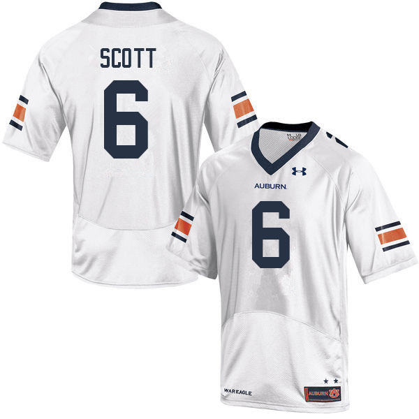 Men #6 Keionte Scott Auburn Tigers College Football Jerseys Sale-White - Click Image to Close